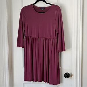 American Eagle Outfitters Long Sleeve Babydoll Dress in Mauve Medium